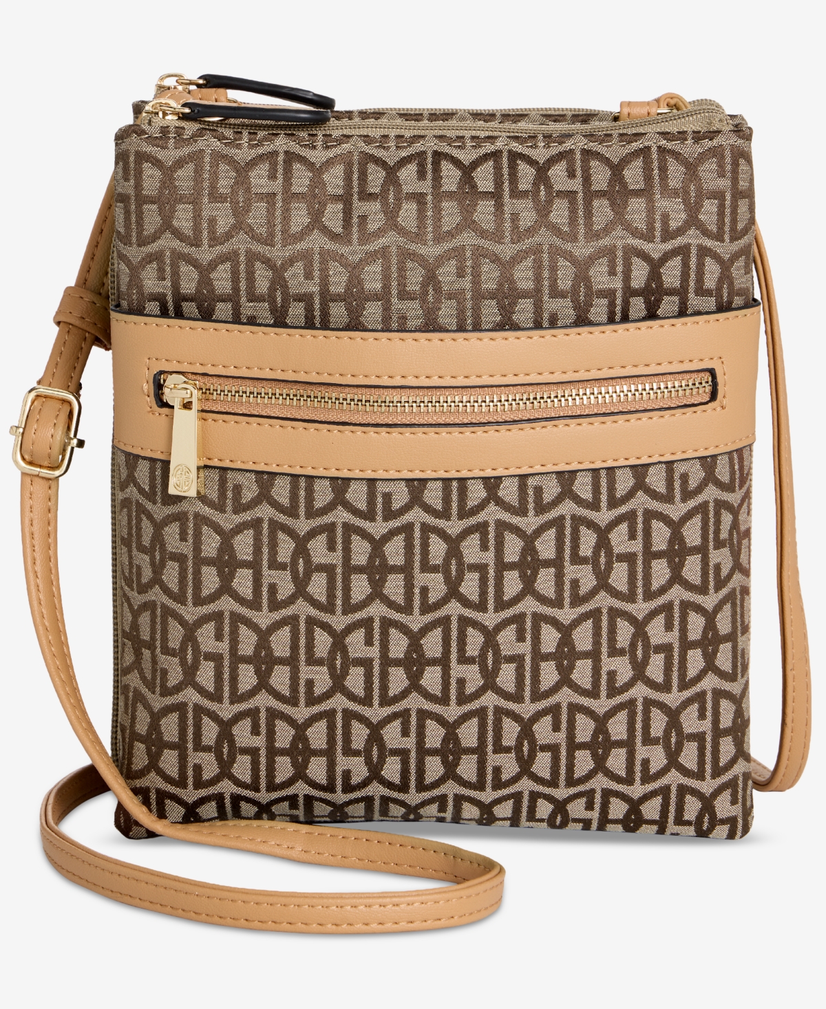 Giani Bernini Triple-Zip Pebble Leather Dasher Crossbody, Exclusively at Macy’s – Brown/vach Giani Bernini Triple-Zip Pebble Leather Dasher Crossbody, Exclusively at Macy’s – Brown/vach