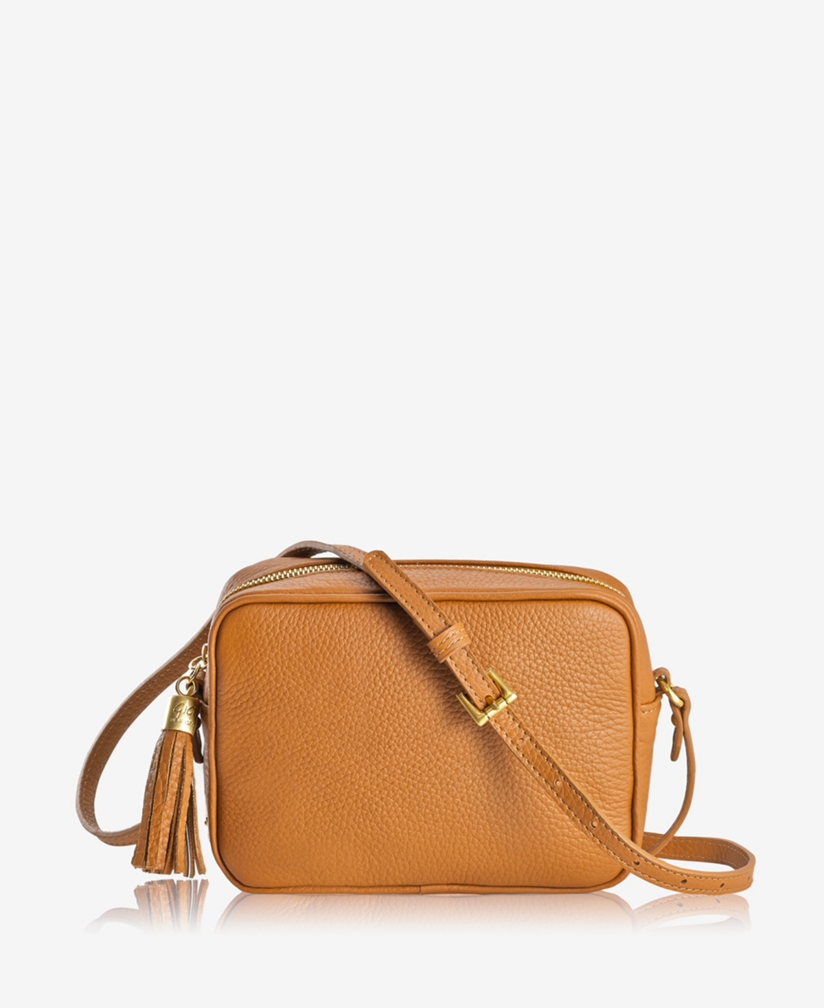 Gigi New York Madison Leather Crossbody – Camel