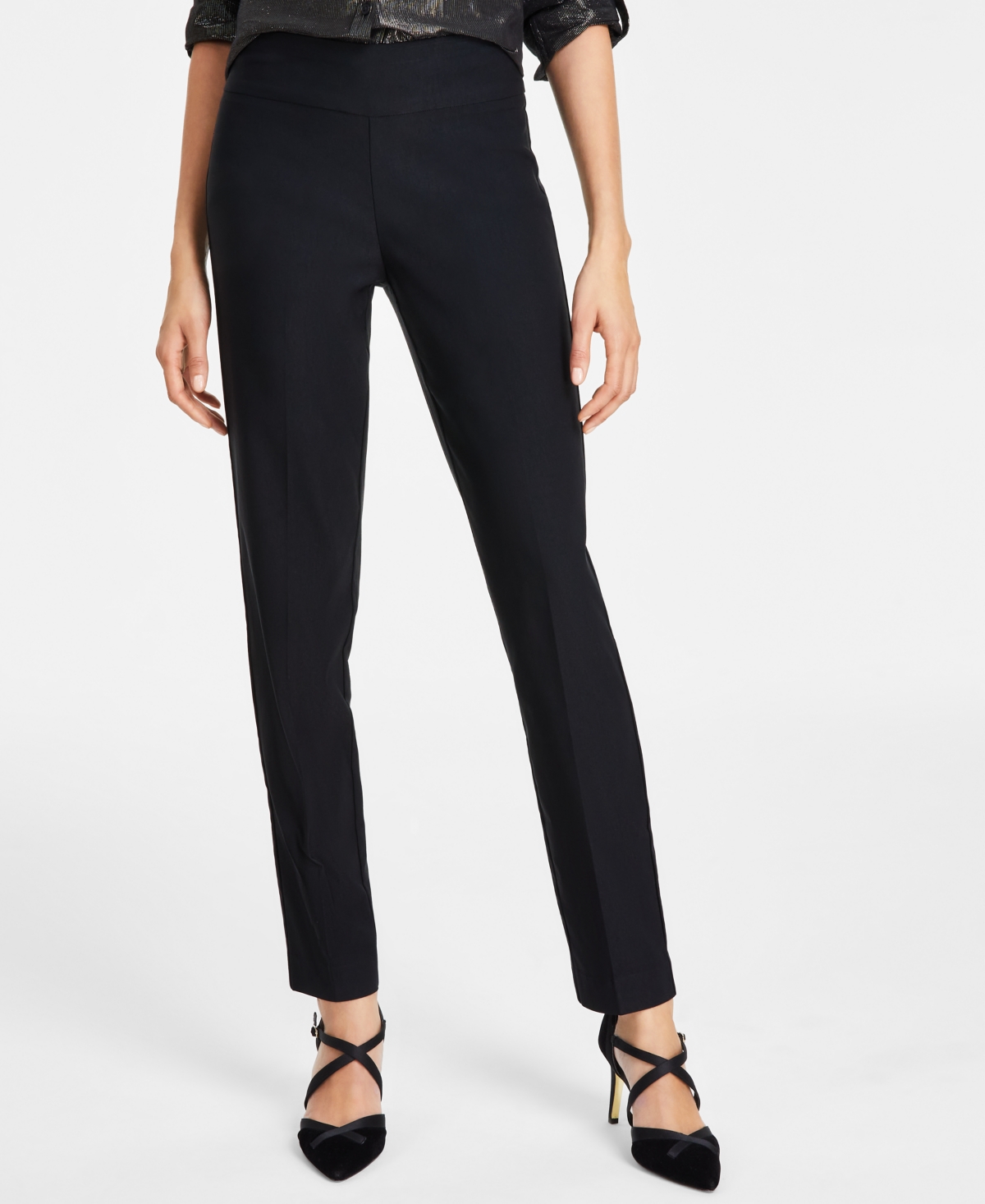 Gloria Vanderbilt Women’s Tummy-Control Pull-On Slim Trousers, in Regular, Short & Long – Black Gloria Vanderbilt Women’s Tummy-Control Pull-On Slim Trousers, in Regular, Short & Long – Black