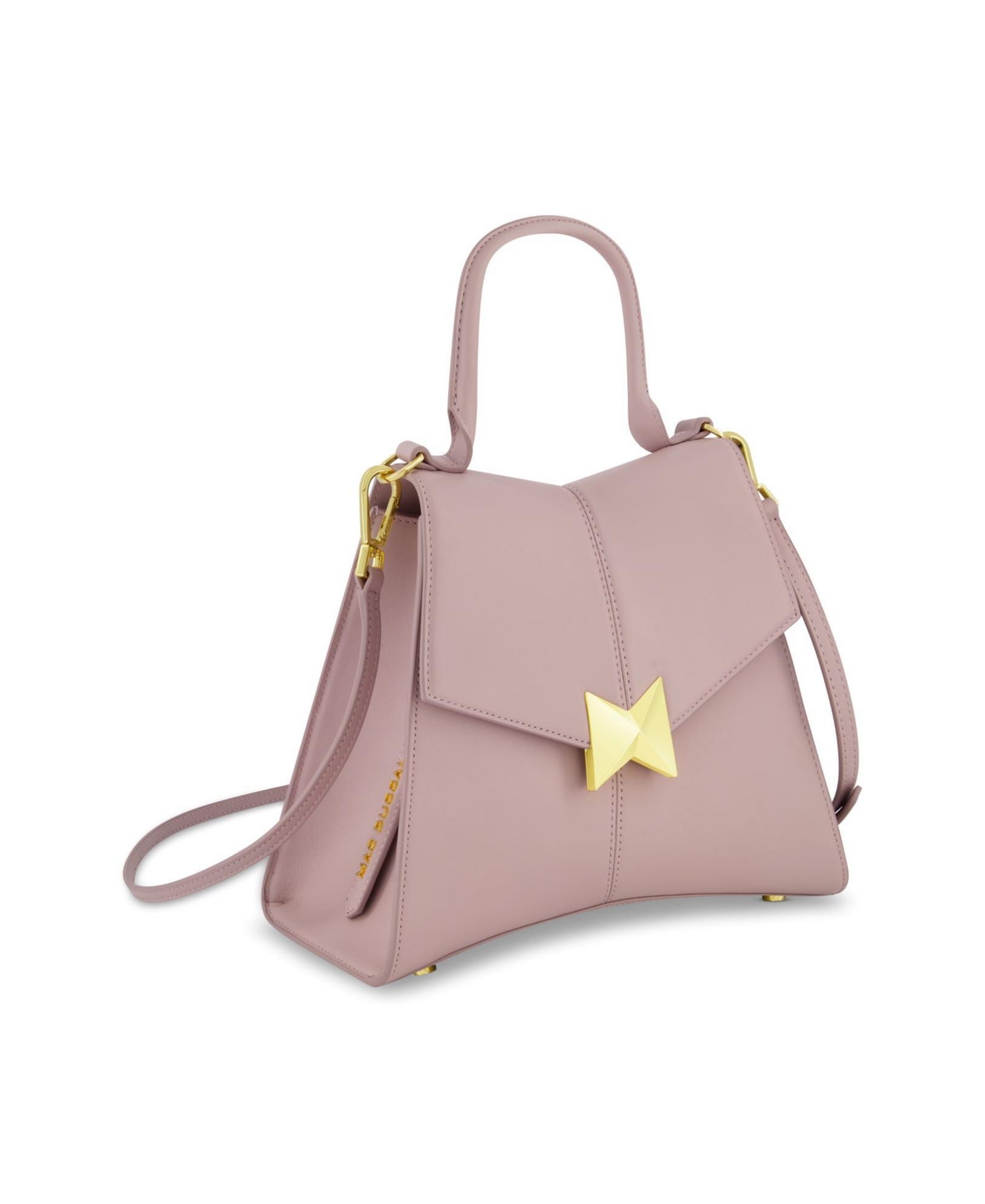 Gold Plated Hardware Angular Leather Handbag – Wisteria