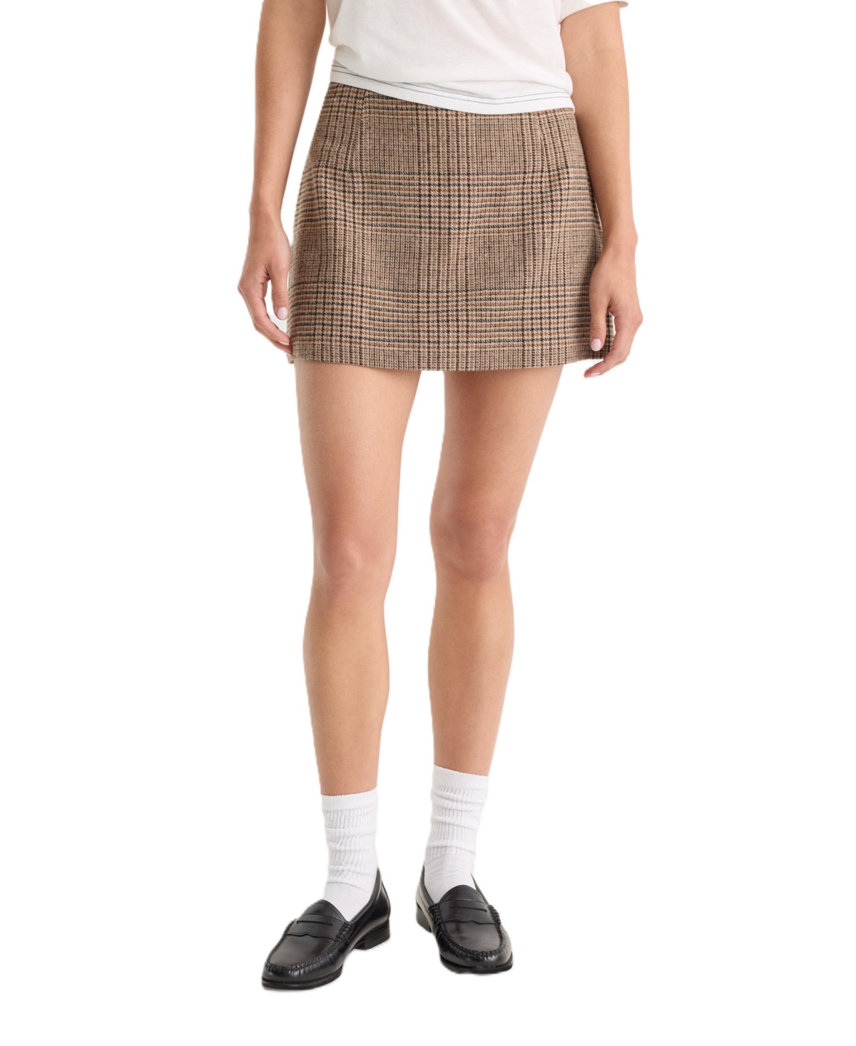 Good American Women’s Plaid A-Line Wool-Blend Mini Skirt – Brown Plaid Good American Women’s Plaid A-Line Wool-Blend Mini Skirt – Brown Plaid