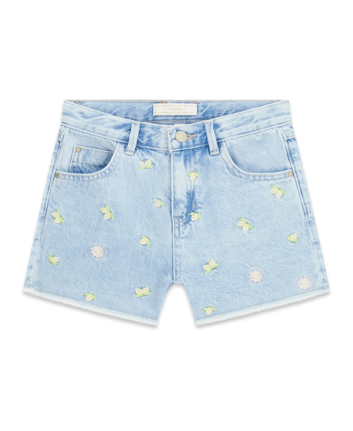 Guess Girls’ 7-16 Denim Embroidered Shorts – Blue Guess Girls’ 7-16 Denim Embroidered Shorts – Blue