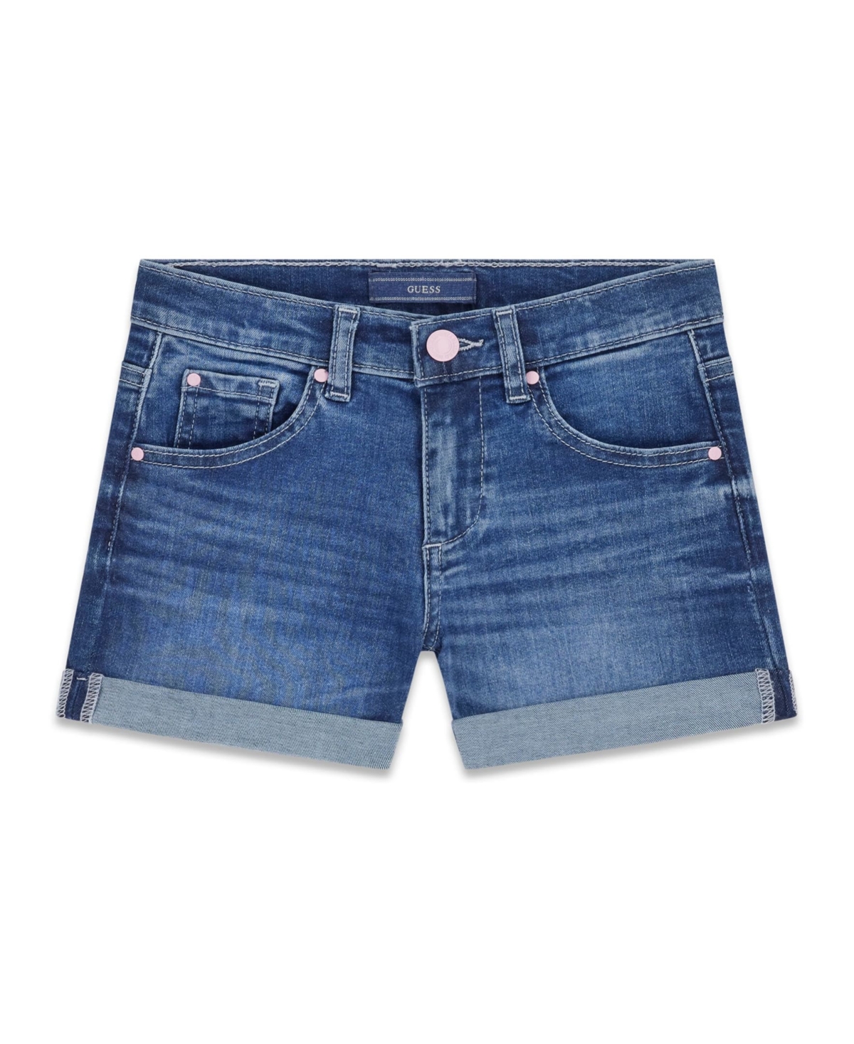 Guess Girls’ 8-16 Stretch Denim Shorts – Blue