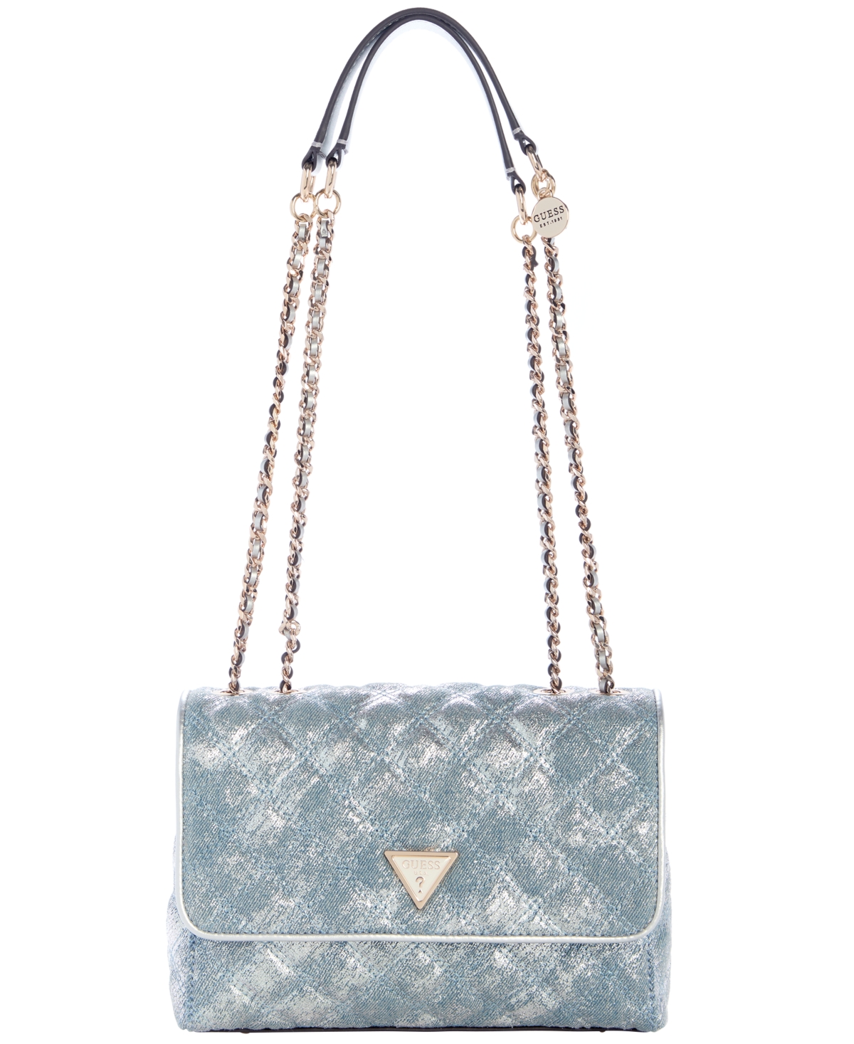 Guess Giully Ii 2 Compartment Convertible Small Flap Handbag – Blue Guess Giully Ii 2 Compartment Convertible Small Flap Handbag – Blue