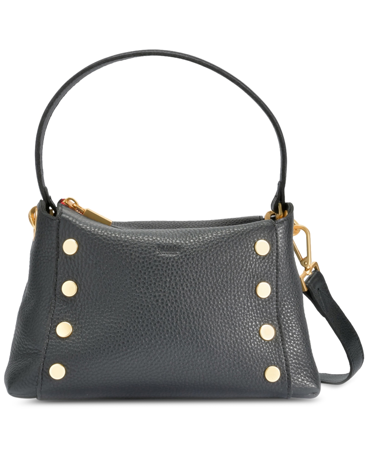 Hammitt Bryant Small Leather Shoulder Crossbody Bag – Black Brushed Gold Red Zip Hammitt Bryant Small Leather Shoulder Crossbody Bag – Black Brushed Gold Red Zip