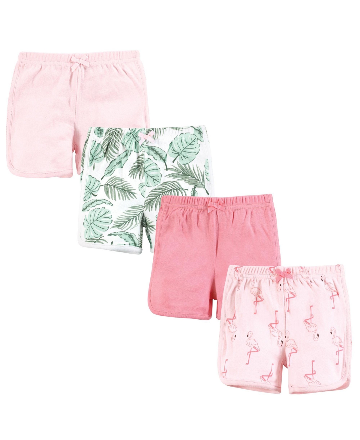 Hudson Baby Baby Girls Shorts Bottoms 4-Pack – Palm flamingo Hudson Baby Baby Girls Shorts Bottoms 4-Pack – Palm flamingo