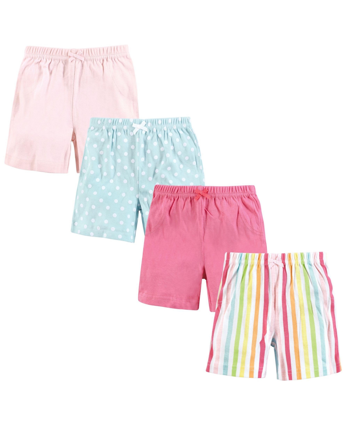 Hudson Baby Baby Girls Shorts Bottoms 4-Pack – Rainbow stripe