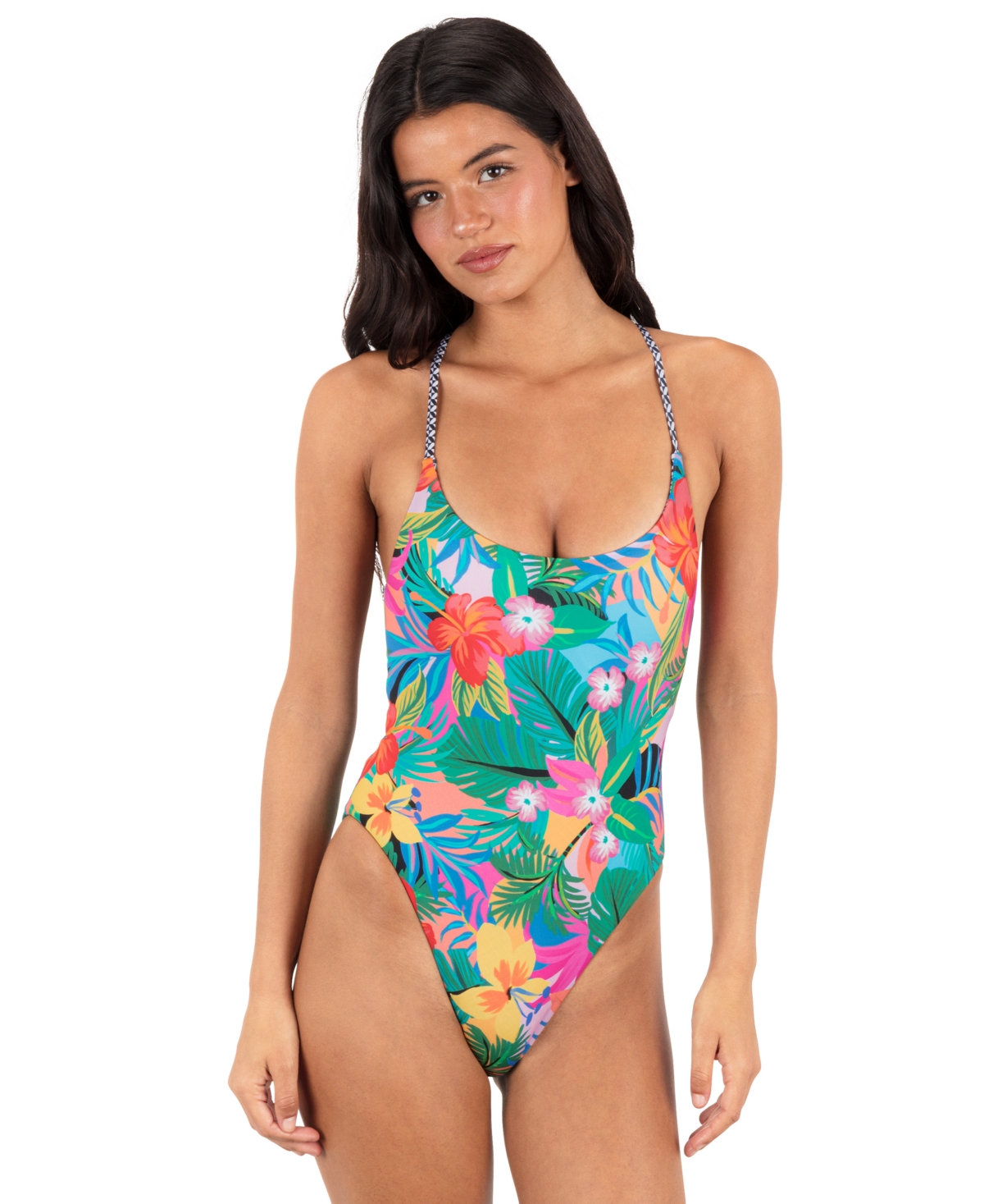 Hurley Women’s Pacific Night Cheeky Coverage One-Piece Swimsuit – Tropical Geo Hurley Women’s Pacific Night Cheeky Coverage One-Piece Swimsuit – Tropical Geo