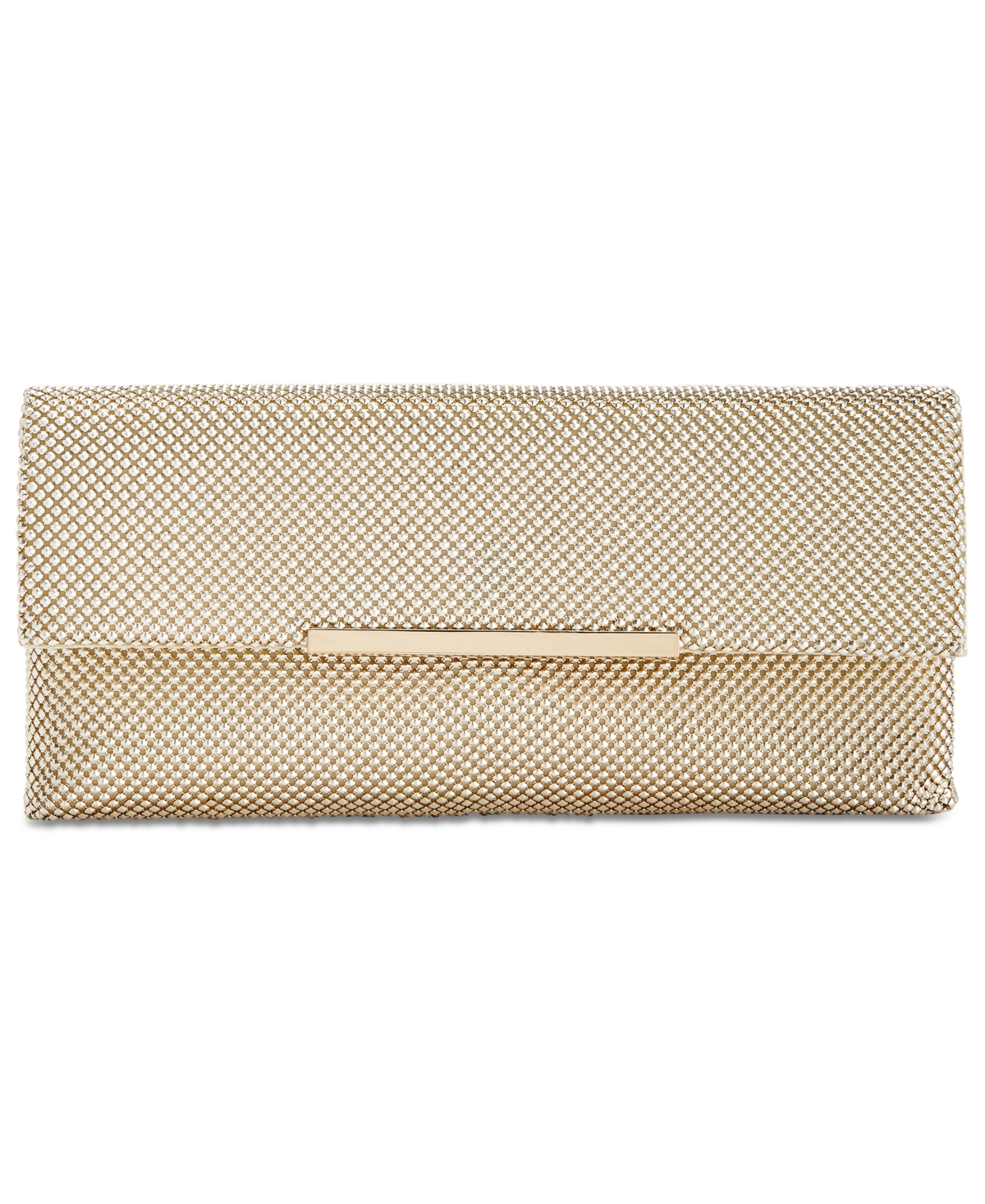 I.n.c. International Concepts Hether Shiny Mesh Clutch, Exclusively at Macy’s – Gold/Gold