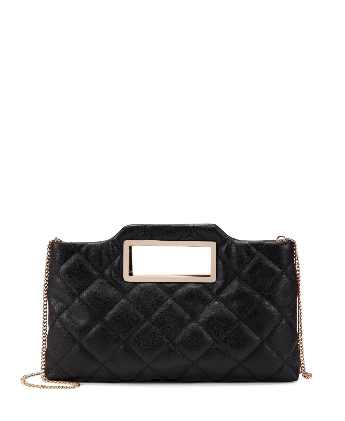 I.n.c. International Concepts Juditth Handle Quilted Clutch, Exclusively at Macy’s – Black/Gold