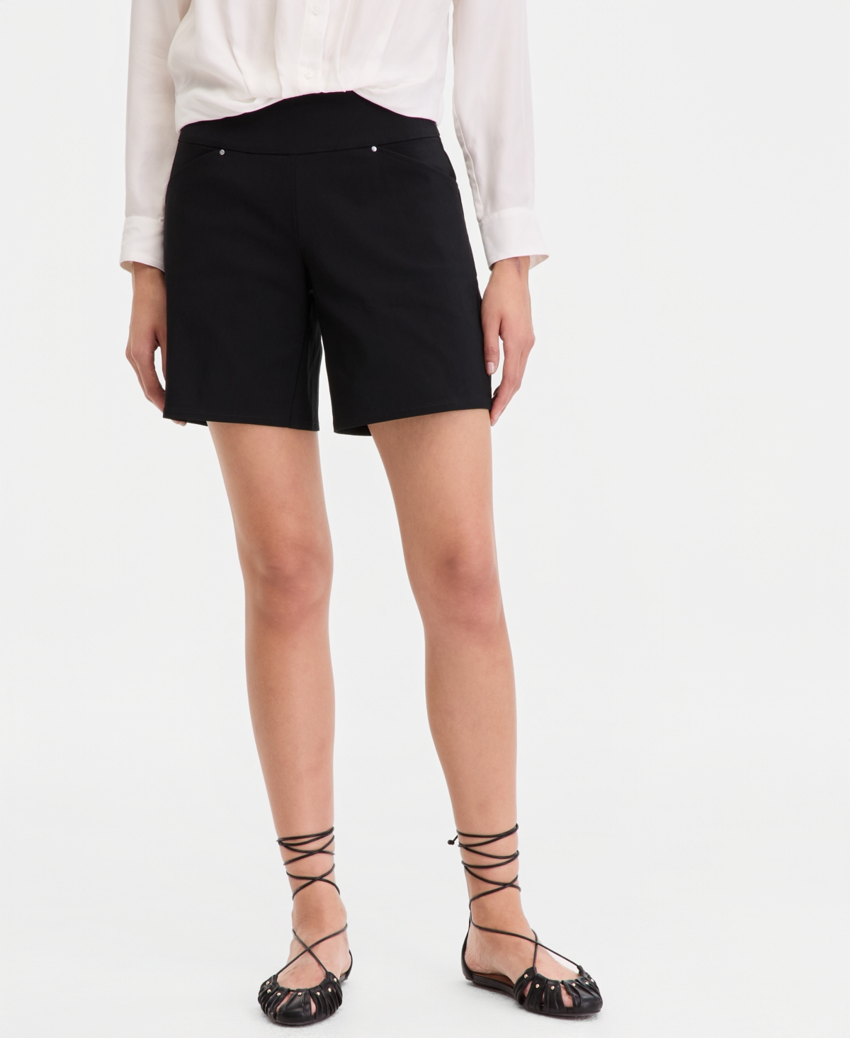 I.n.c. International Concepts Women’s Bengaline Shorts, Macy’s Exclusive – Deep Black