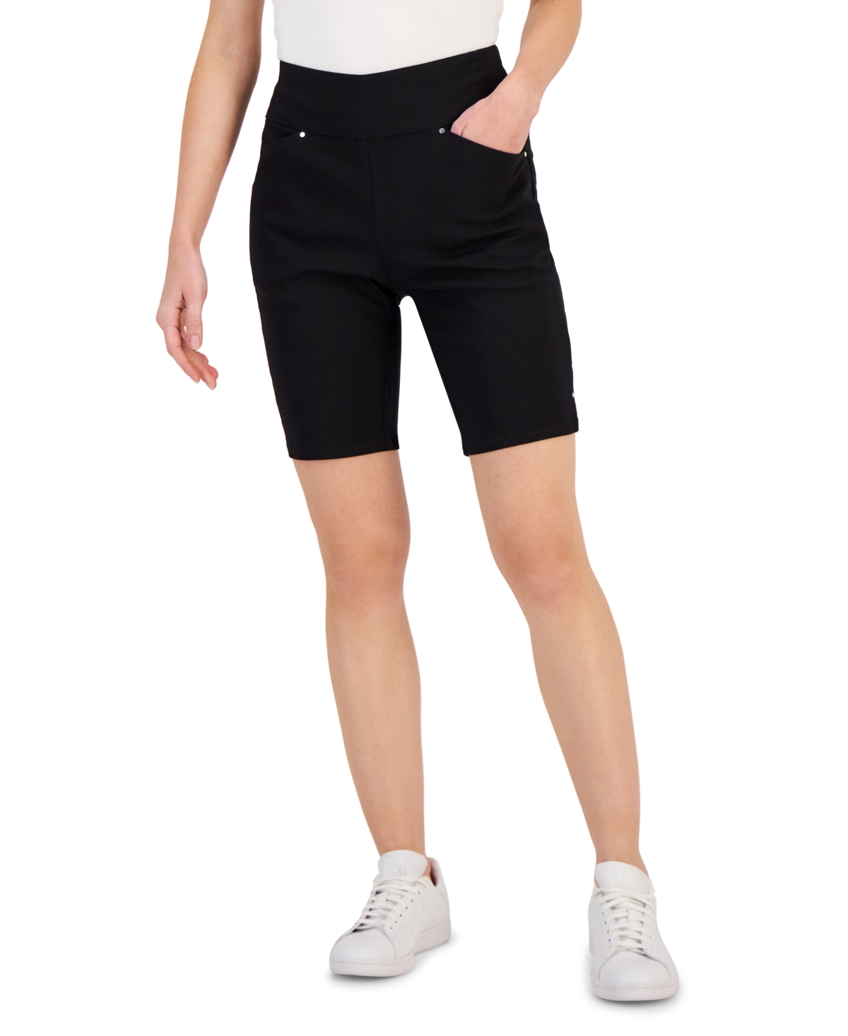 I.n.c. International Concepts Women’s Mid Rise Pull-On Bermuda Shorts, Created for Macy’s – Deep Black I.n.c. International Concepts Women’s Mid Rise Pull-On Bermuda Shorts, Created for Macy’s – Deep Black