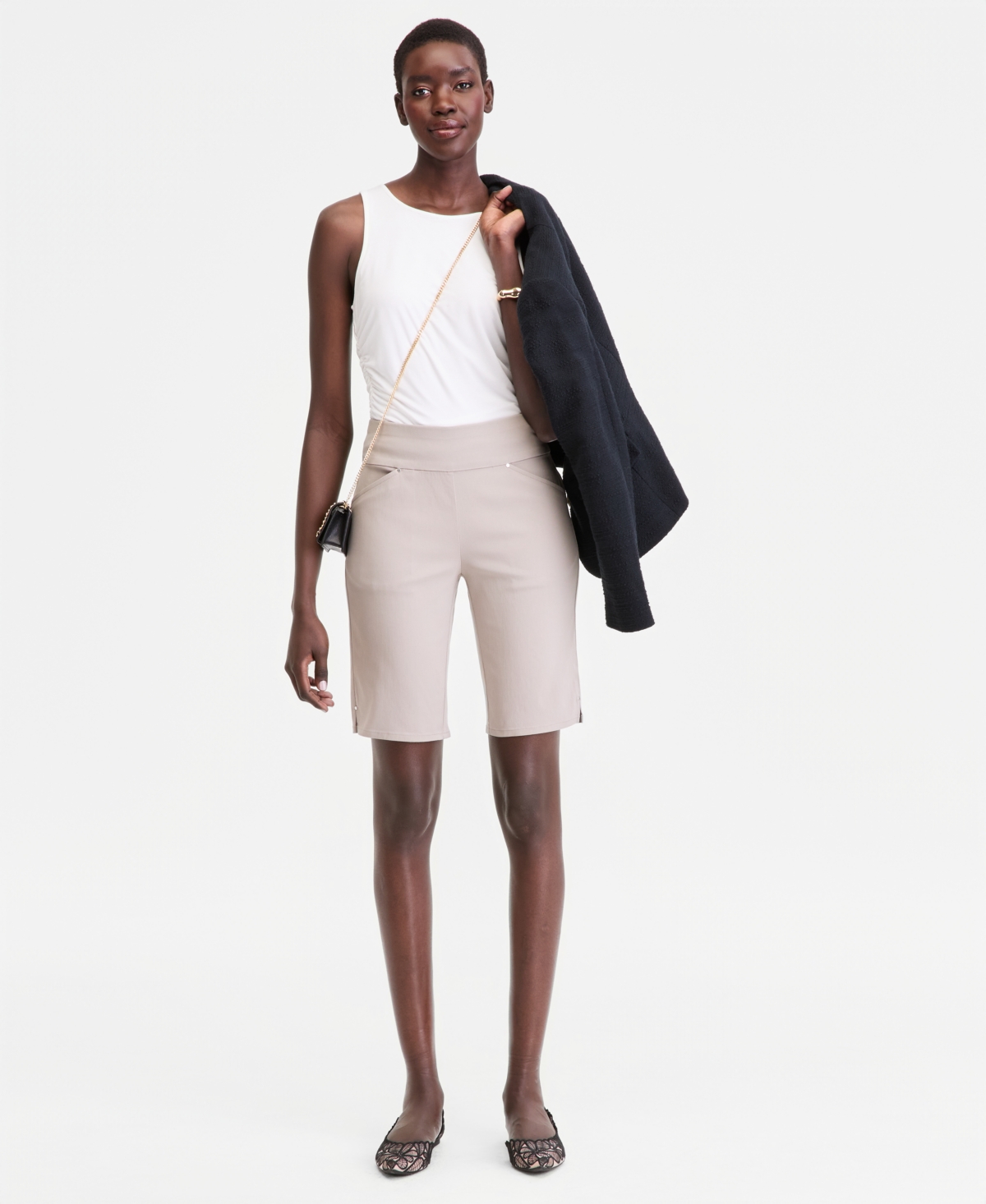 I.n.c. International Concepts Women’s Mid Rise Pull-On Bermuda Shorts, Created for Macy’s – Summer Straw I.n.c. International Concepts Women’s Mid Rise Pull-On Bermuda Shorts, Created for Macy’s – Summer Straw