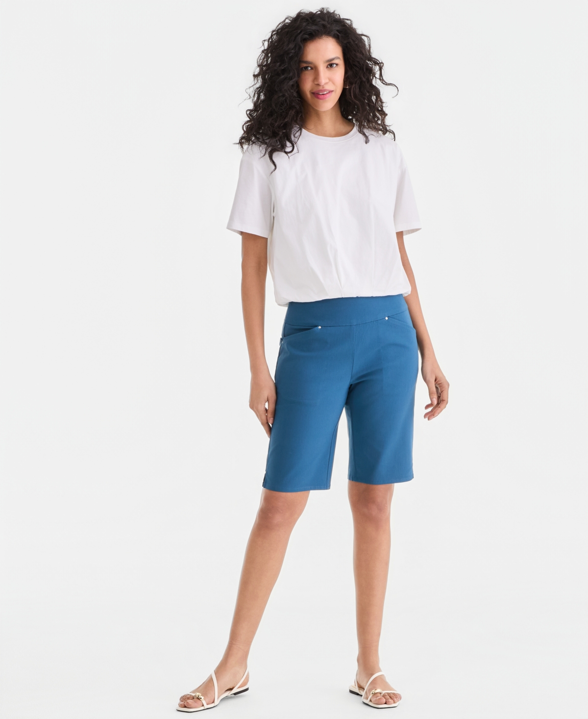 I.n.c. International Concepts Women’s Mid Rise Pull-On Bermuda Shorts, Created for Macy’s – True Indigo I.n.c. International Concepts Women’s Mid Rise Pull-On Bermuda Shorts, Created for Macy’s – True Indigo