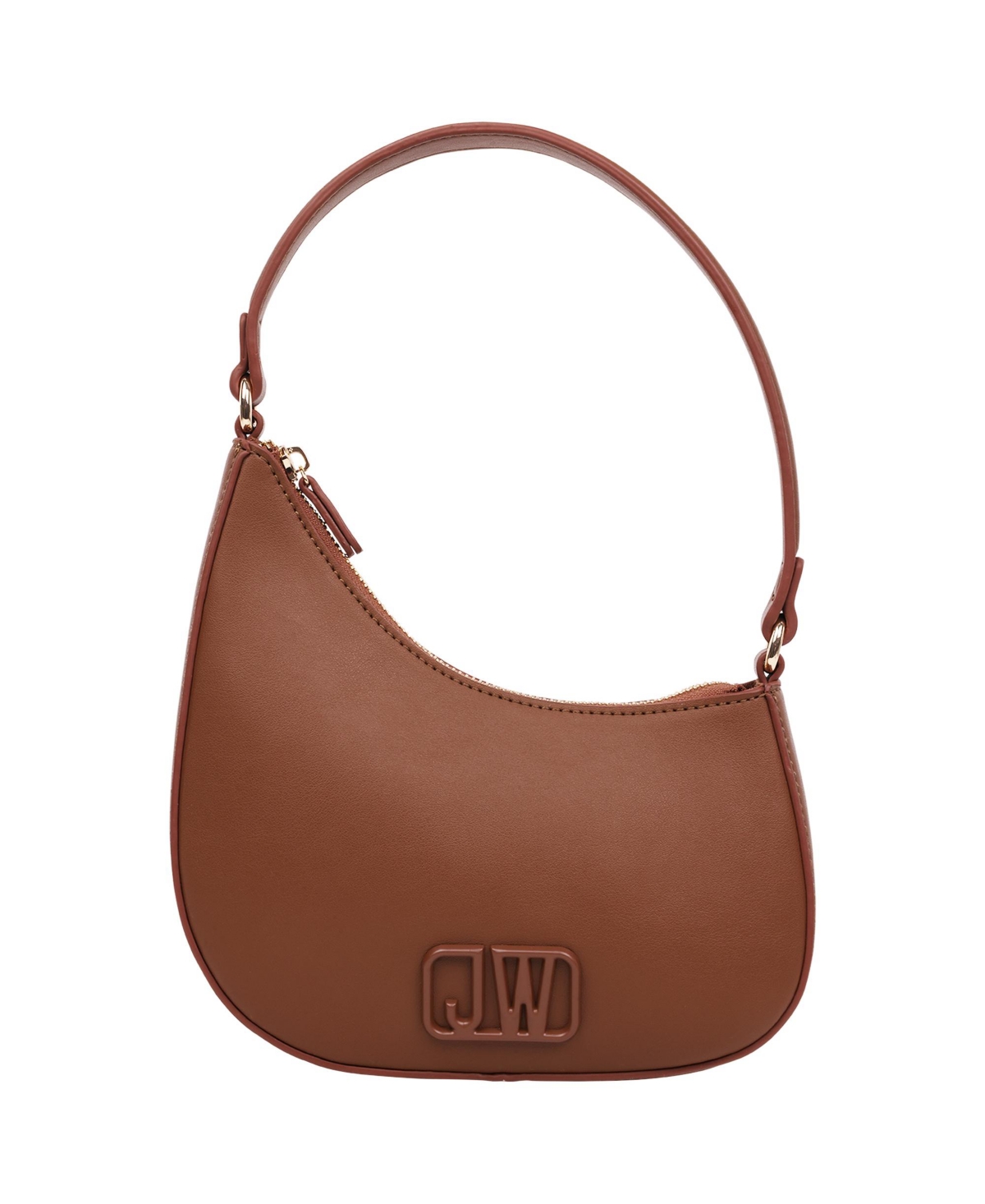 Jason Wu Smooth Pu Shoulder Bag with Tonal 3D Logo – Brown