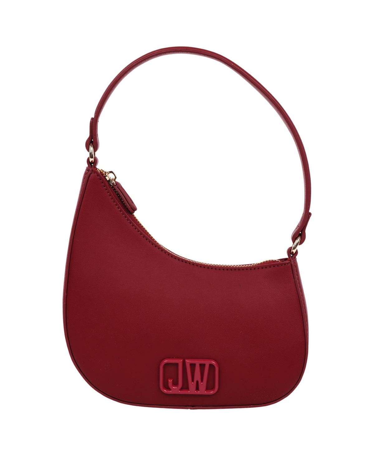 Jason Wu Smooth Pu Shoulder Bag with Tonal 3D Logo – Oxblood Jason Wu Smooth Pu Shoulder Bag with Tonal 3D Logo – Oxblood
