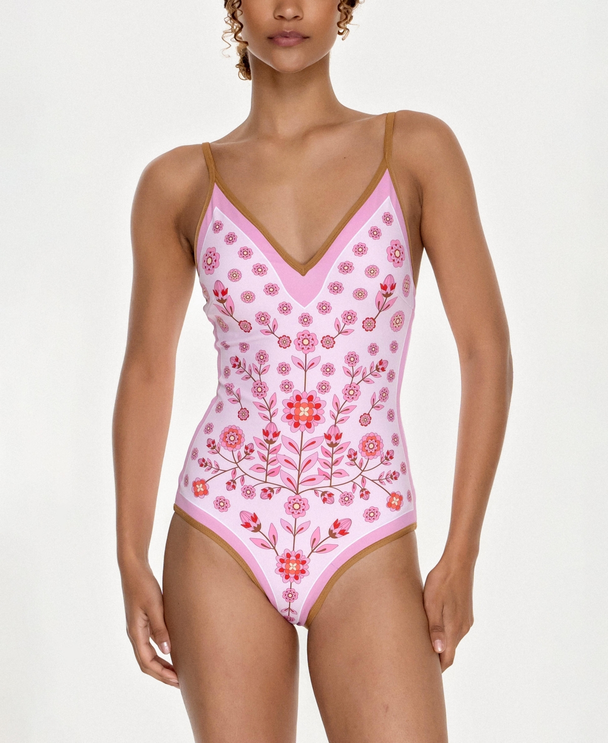 Jessie Zhao New York Women’s Pink Garden Reversible V-Neck One-Piece Swimsuit – Pink Jessie Zhao New York Women’s Pink Garden Reversible V-Neck One-Piece Swimsuit – Pink