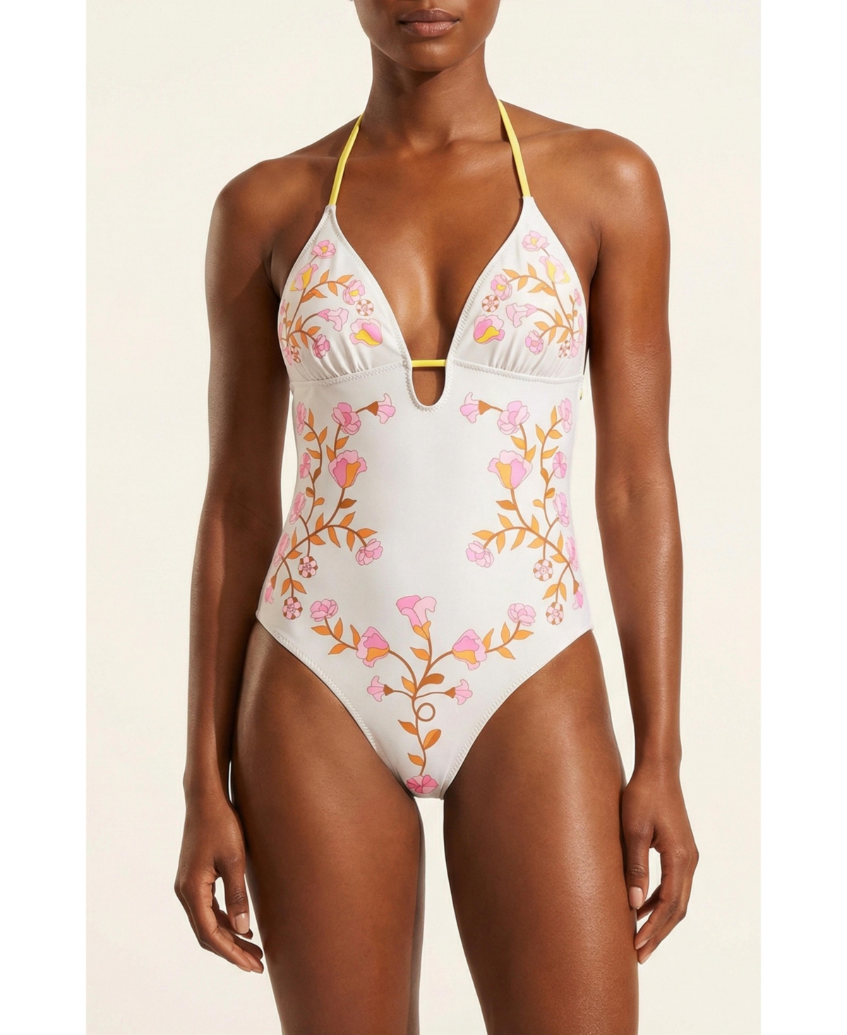Jessie Zhao New York Women’s Yellow Bloom Reversible One Piece Swimsuit – Yellow