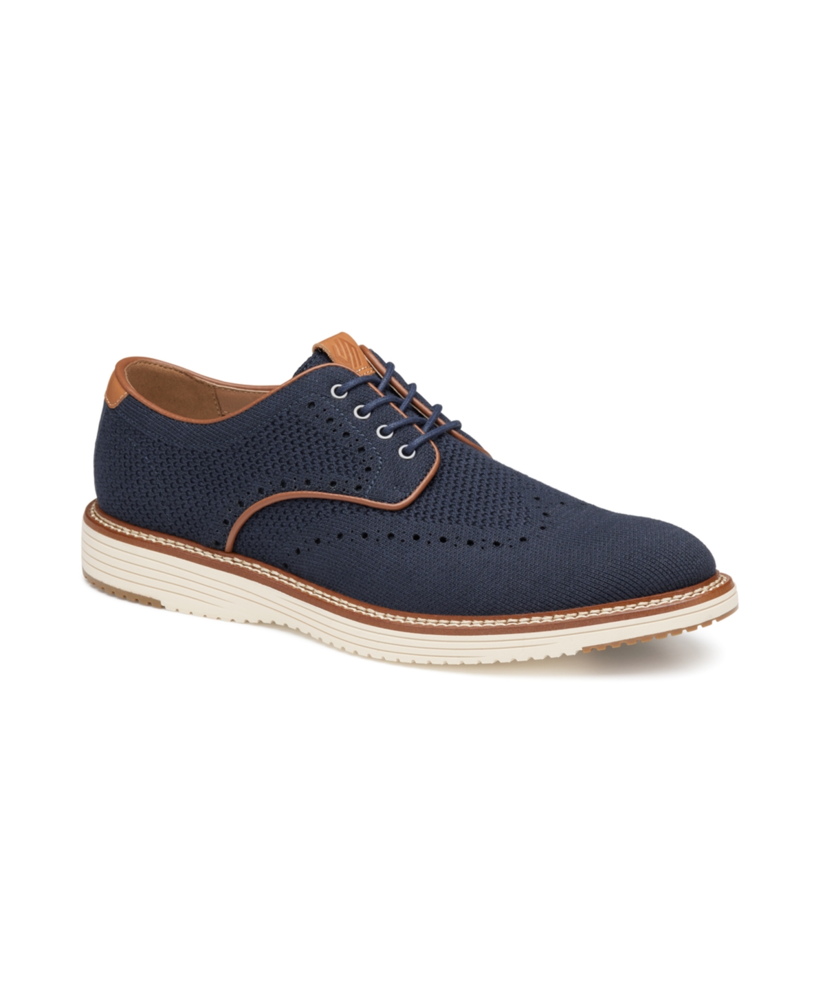 Johnston Murphy Hodges Wing Lace Up Dress Casual Shoe – Navy Knit Johnston Murphy Hodges Wing Lace Up Dress Casual Shoe – Navy Knit
