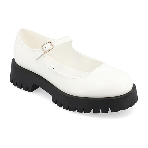 Journee Collection Kamie Womens Round Closed Toe Mary Jane Shoes, 10 Wide, White Journee Collection Kamie Womens Round Closed Toe Mary Jane Shoes, 10 Wide, White