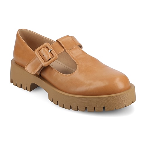 Journee Collection Suvi Womens Round Closed Toe Mary Jane Shoes, 7 Medium, Brown