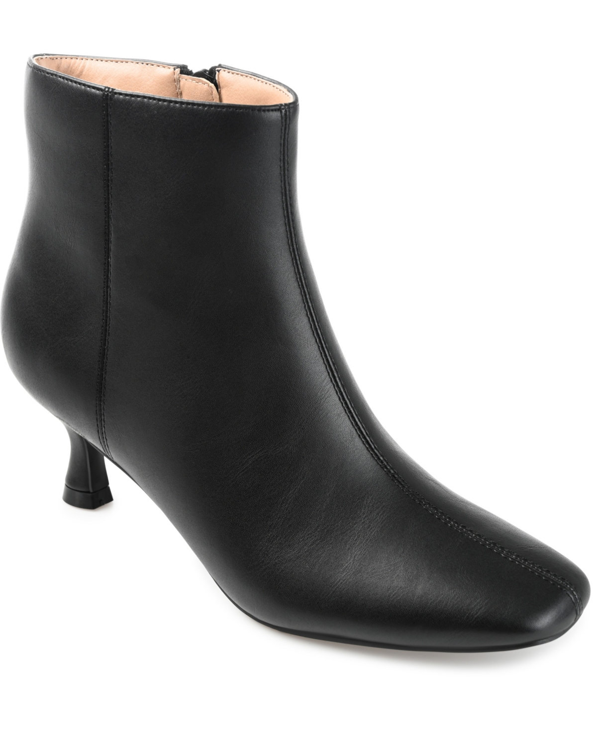 Journee Collection Women’s Kelssa Square Toe Kitten Heel Dress Booties – Black Journee Collection Women’s Kelssa Square Toe Kitten Heel Dress Booties – Black