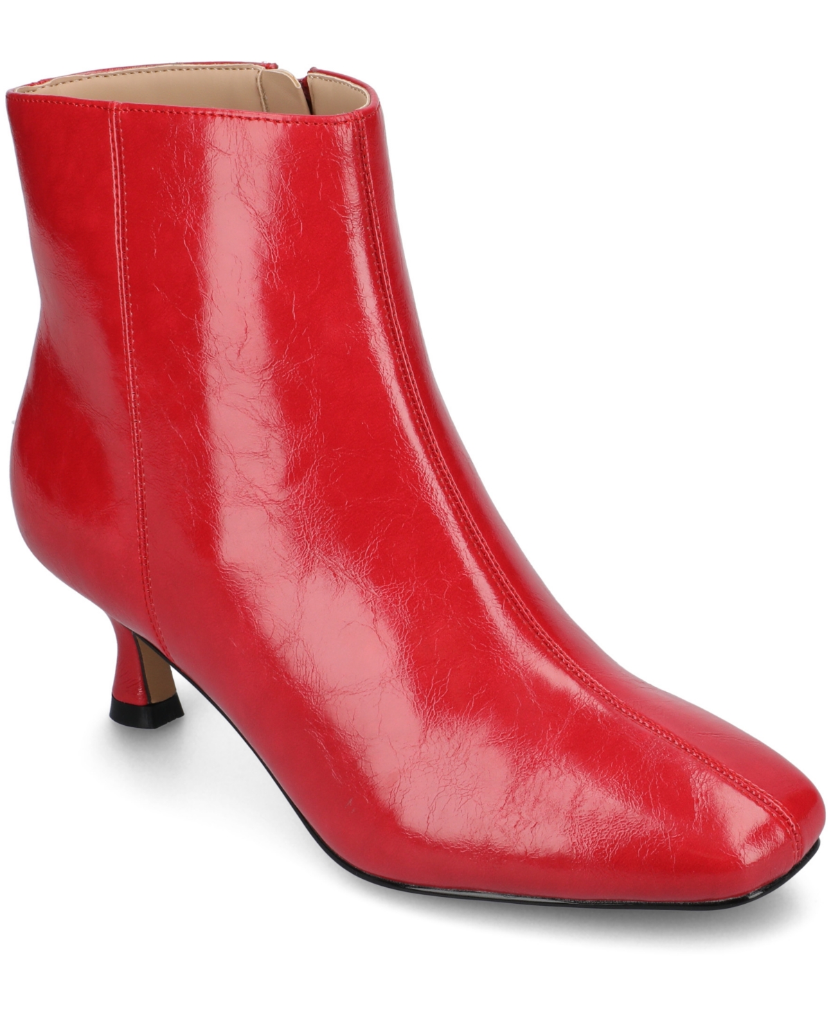 Journee Collection Women’s Kelssa Square Toe Kitten Heel Dress Booties – Red Patent Journee Collection Women’s Kelssa Square Toe Kitten Heel Dress Booties – Red Patent