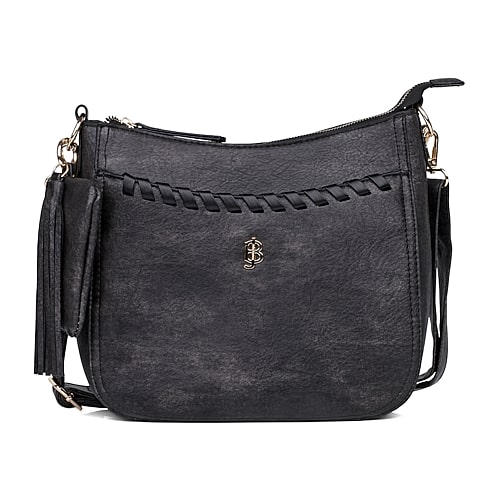 Julia Buxton Whip Stitch Crossbody Messenger Bag, One Size, Black