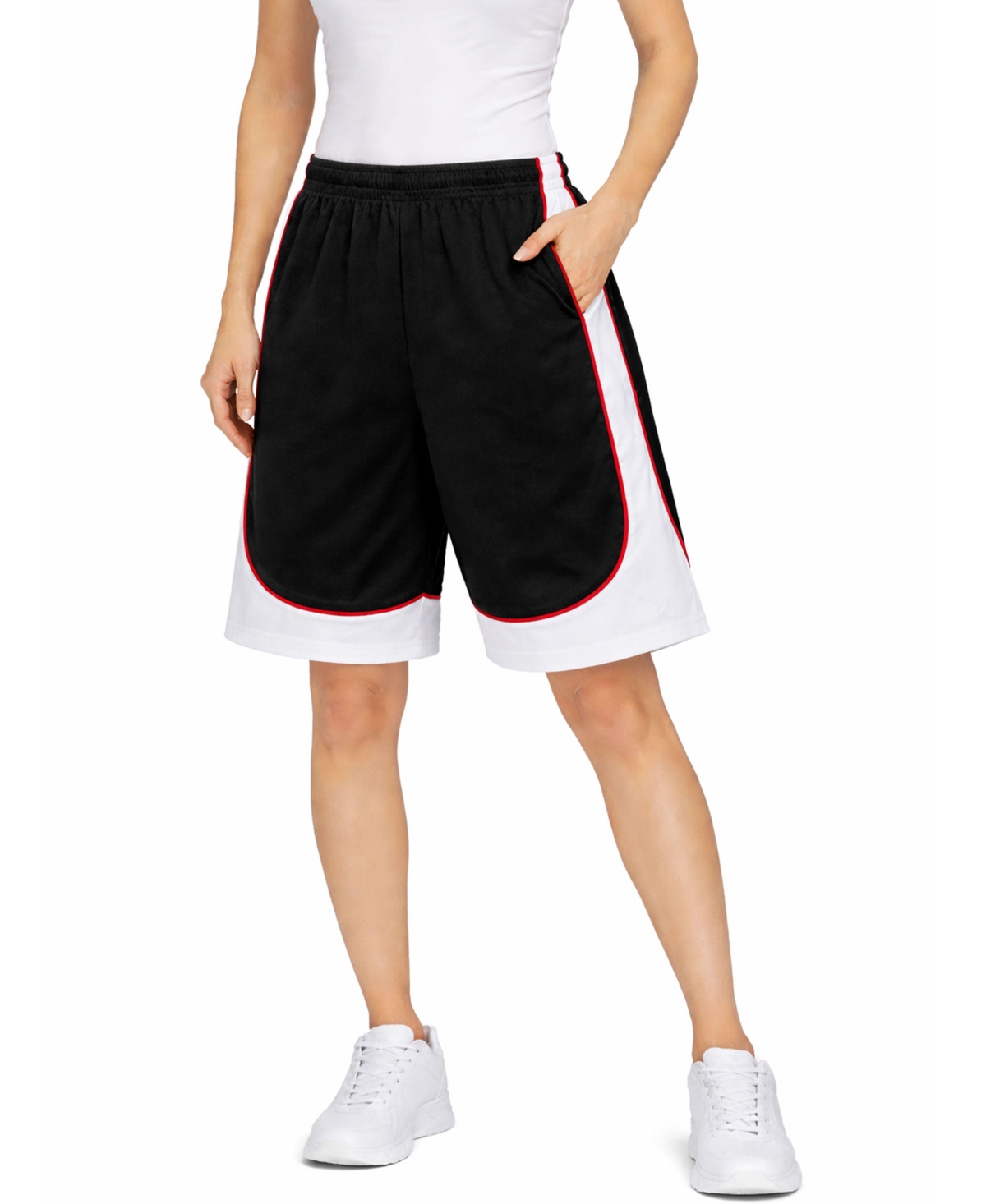 Jump Start Women’s Loose Fit Lightweight Breathable Moisture Wicking Mesh Shorts – Black/red Jump Start Women’s Loose Fit Lightweight Breathable Moisture Wicking Mesh Shorts – Black/red