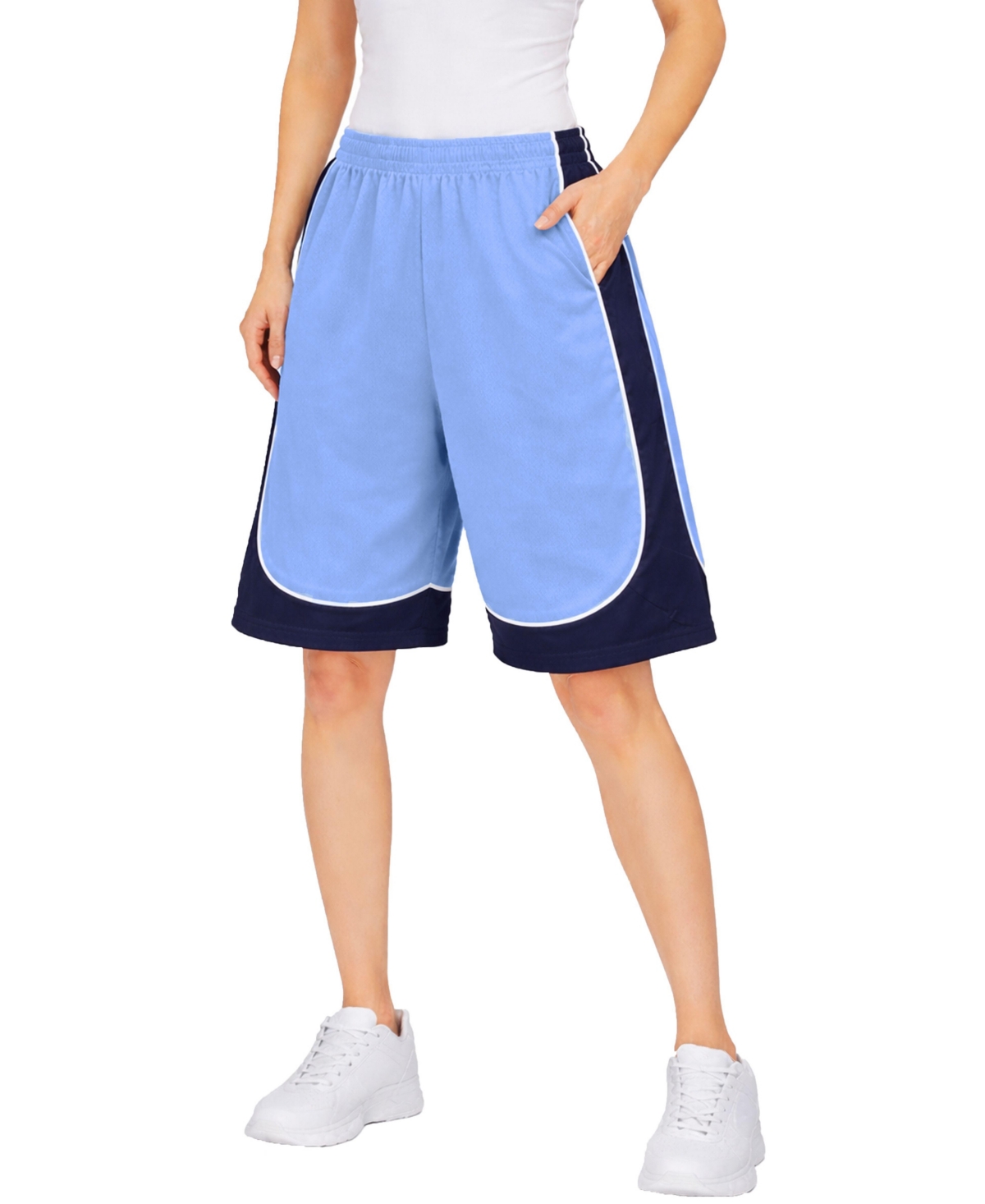 Jump Start Women’s Loose Fit Lightweight Breathable Moisture Wicking Mesh Shorts – Light blue/ white Jump Start Women’s Loose Fit Lightweight Breathable Moisture Wicking Mesh Shorts – Light blue/ white