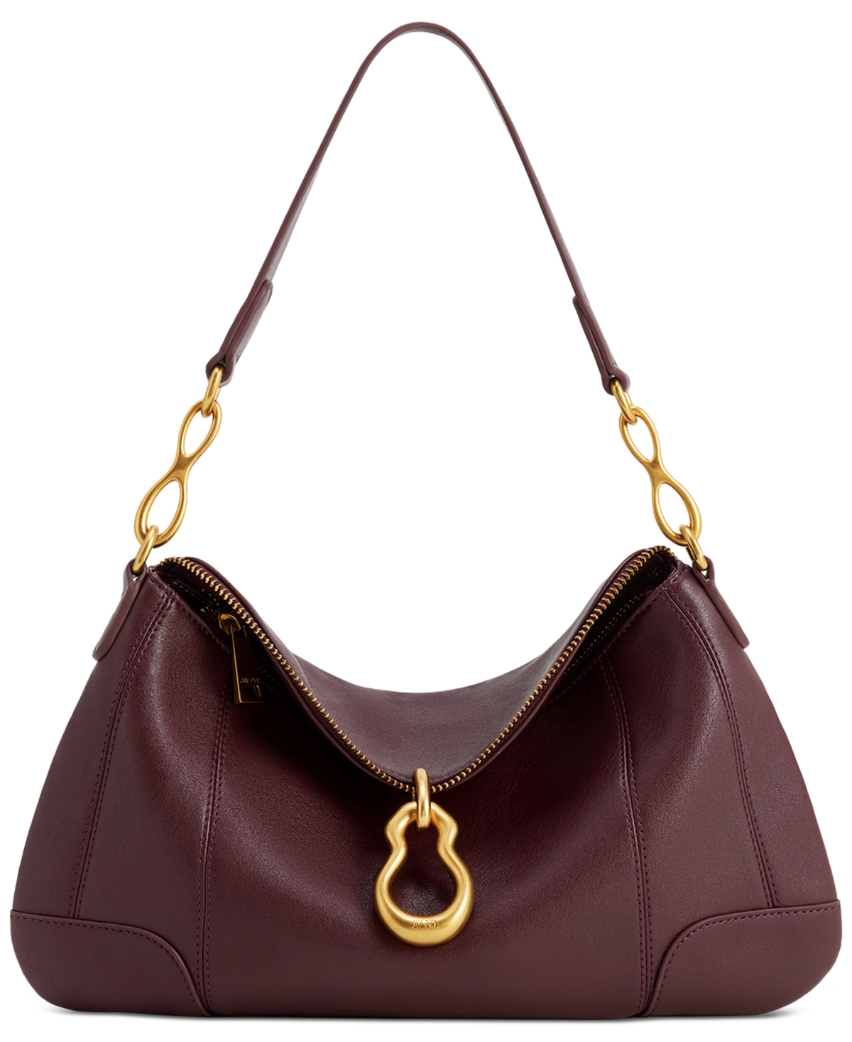 Jw Pei Jayla Metal Pendant Embellished Medium Shoulder Handbag – Deep Burgundy Jw Pei Jayla Metal Pendant Embellished Medium Shoulder Handbag – Deep Burgundy