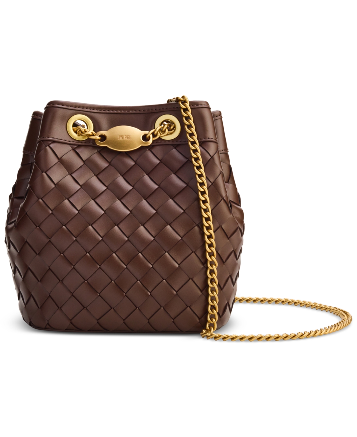 Jw Pei Yara Plain Weave Mini Bucket Handbag – Brown