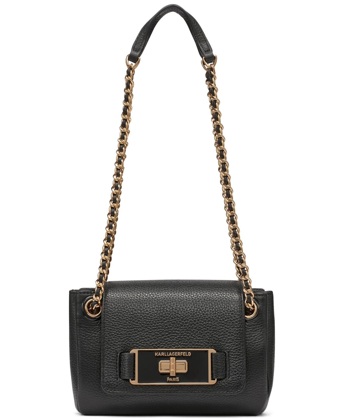 Karl Lagerfeld Paris Bridgette Crossbody Bag – Black, Gold Karl Lagerfeld Paris Bridgette Crossbody Bag – Black, Gold