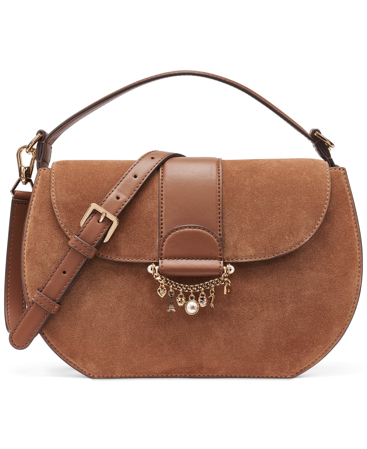 Karl Lagerfeld Paris Jocelina Leather Small Shoulder Handbag – Cognac