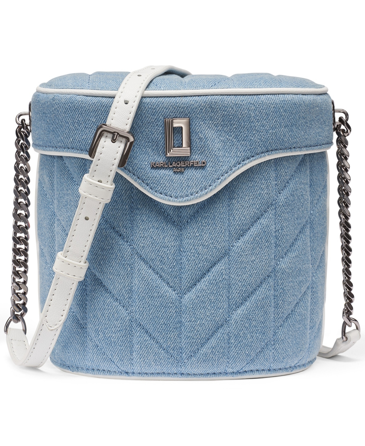 Karl Lagerfeld Paris Lafayette Small Crossbody Bag – Light Denim Karl Lagerfeld Paris Lafayette Small Crossbody Bag – Light Denim