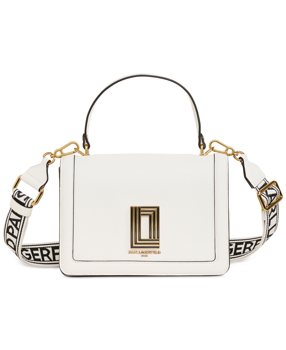 Karl Lagerfeld Paris Simone Flap Crossbody – Winter White Karl Lagerfeld Paris Simone Flap Crossbody – Winter White