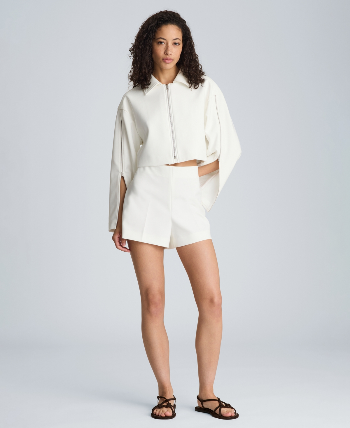 Kenneth Cole Women’s Mid-Rise Pull-On Shorts – Pure White