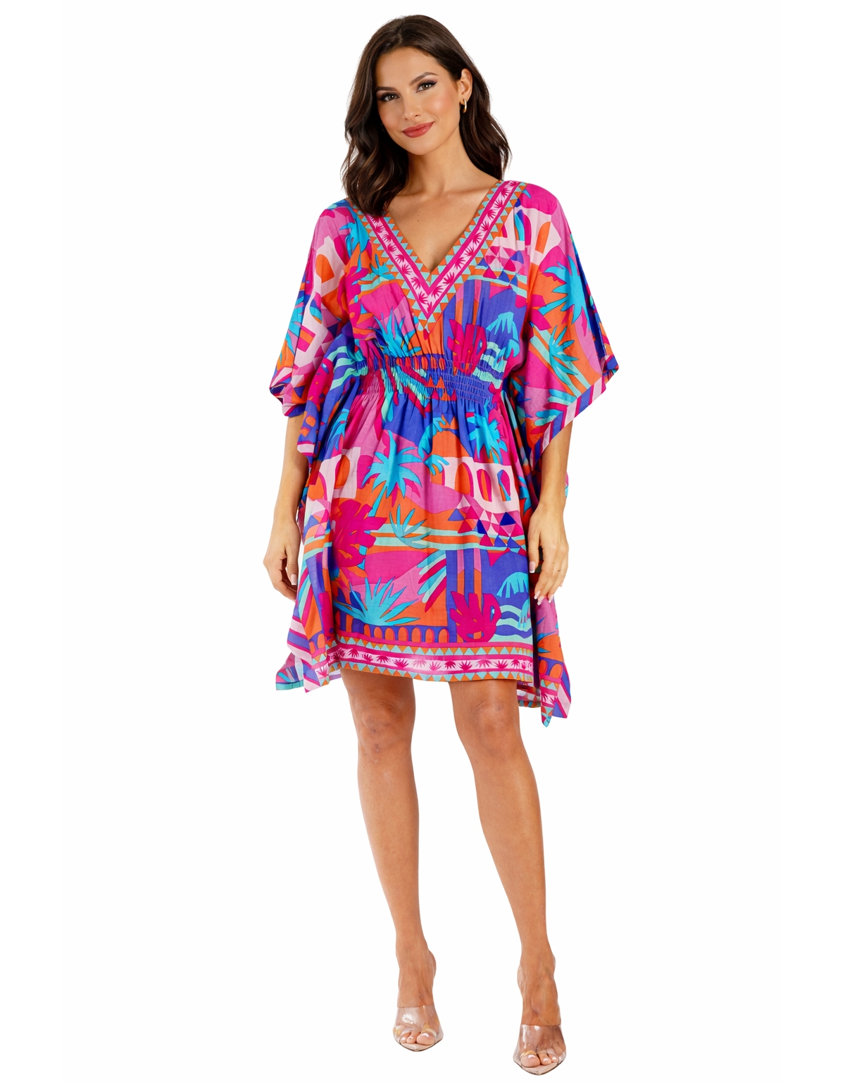 La Moda Clothing Women’s Club Moda Blue Floral V-Neck Mini Dress – Smocked Waist Resort Wear Summer Vacation Dress – Medium Red La Moda Clothing Women’s Club Moda Blue Floral V-Neck Mini Dress – Smocked Waist Resort Wear Summer Vacation Dress – Medium Red