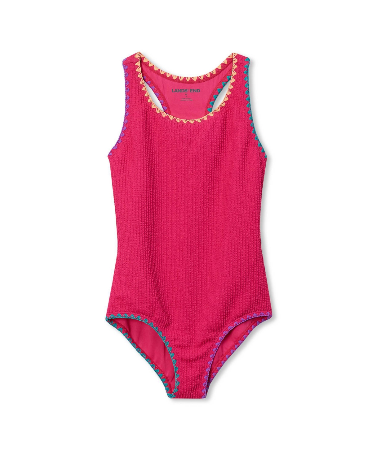 Lands’ End Girls Chlorine Resistant Embroidered One Piece Swimsuit – Neon fuchsia Lands’ End Girls Chlorine Resistant Embroidered One Piece Swimsuit – Neon fuchsia