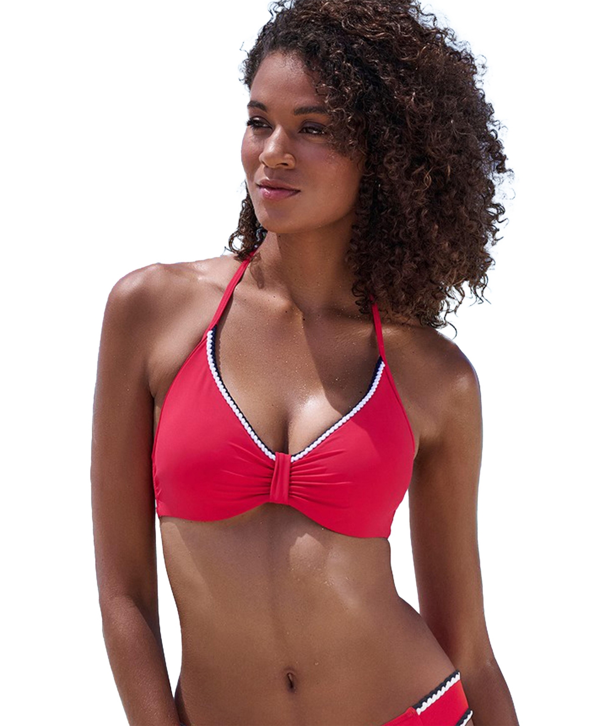 Lascana Women’s Contrast Trim Underwire Bikini Swimsuit Top Bra Sizing – Red Lascana Women’s Contrast Trim Underwire Bikini Swimsuit Top Bra Sizing – Red