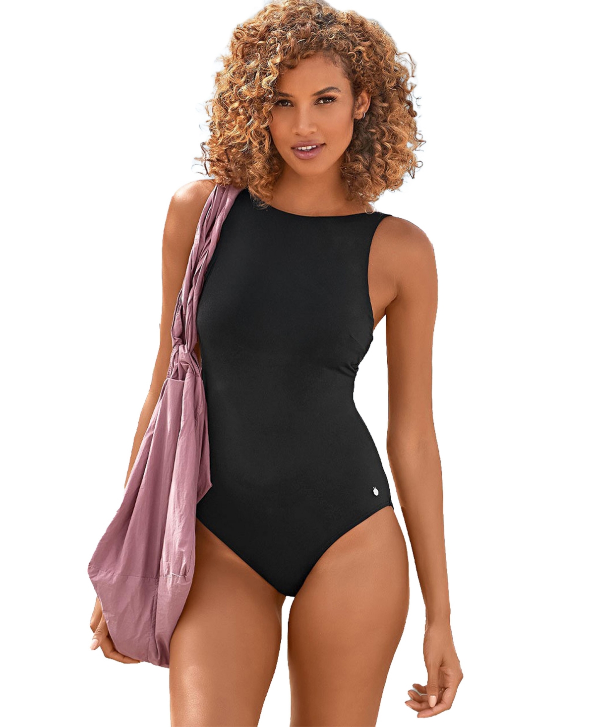 Lascana Women’s Open Back One-Piece Adjustable One-Piece Swimsuit – Black Lascana Women’s Open Back One-Piece Adjustable One-Piece Swimsuit – Black