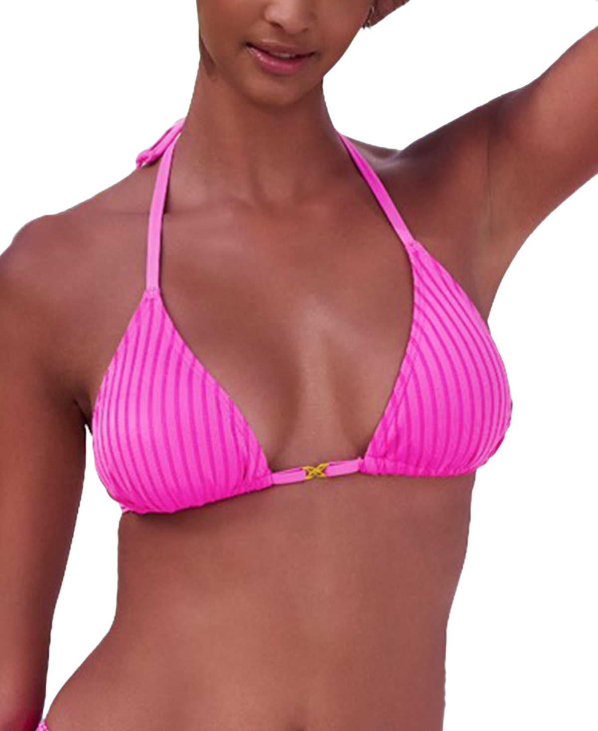 Lascana Women’s Ribbed Triangle Bikini Swimsuit Top Bra Sizing – Pink Lascana Women’s Ribbed Triangle Bikini Swimsuit Top Bra Sizing – Pink
