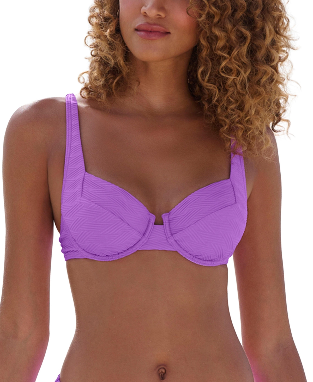 Lascana Women’s Textured Balconette Underwire Bikini Swimsuit Top Bra Sizing – Lilac Lascana Women’s Textured Balconette Underwire Bikini Swimsuit Top Bra Sizing – Lilac