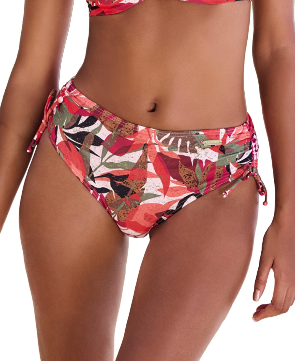 Lascana Women’s Tropical Mid Rise Bikini Swimsuit Bottom – Red printed Lascana Women’s Tropical Mid Rise Bikini Swimsuit Bottom – Red printed