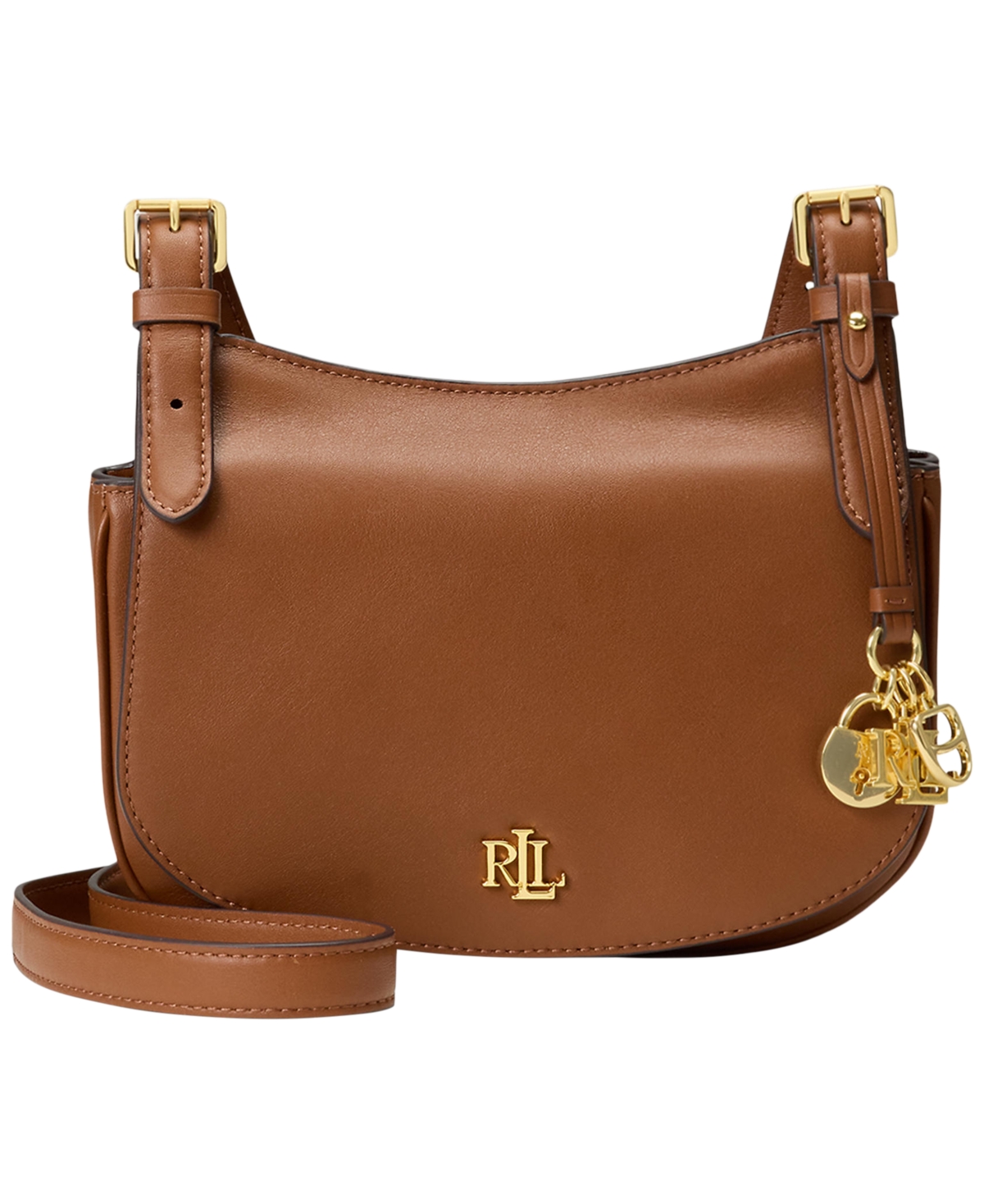Lauren Ralph Lauren Leather Small Marcy Crossbody Bag – Brown