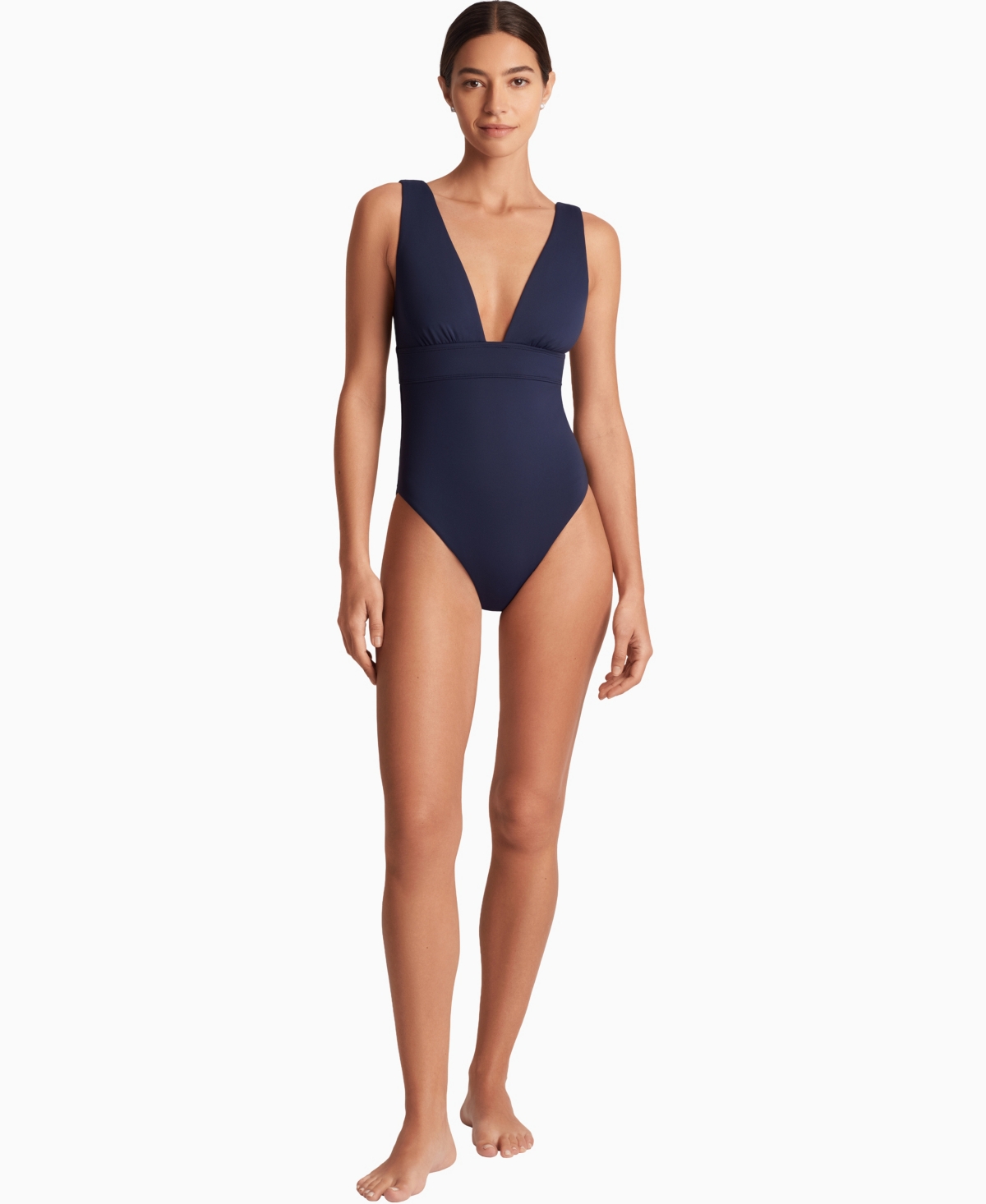 Lauren Ralph Lauren Women’s Modern V-Neck One-Piece Swimsuit – Dark Navy Lauren Ralph Lauren Women’s Modern V-Neck One-Piece Swimsuit – Dark Navy
