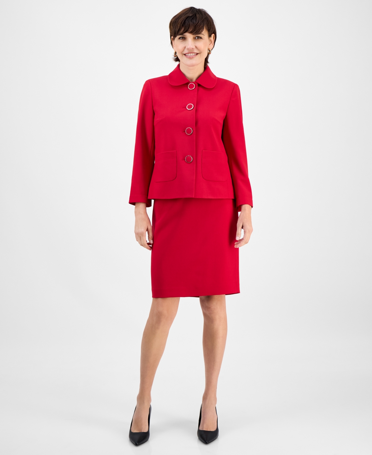 Le Suit Women’s Pencil Skirt Suit Set, Regular & Petite – Cherry Le Suit Women’s Pencil Skirt Suit Set, Regular & Petite – Cherry