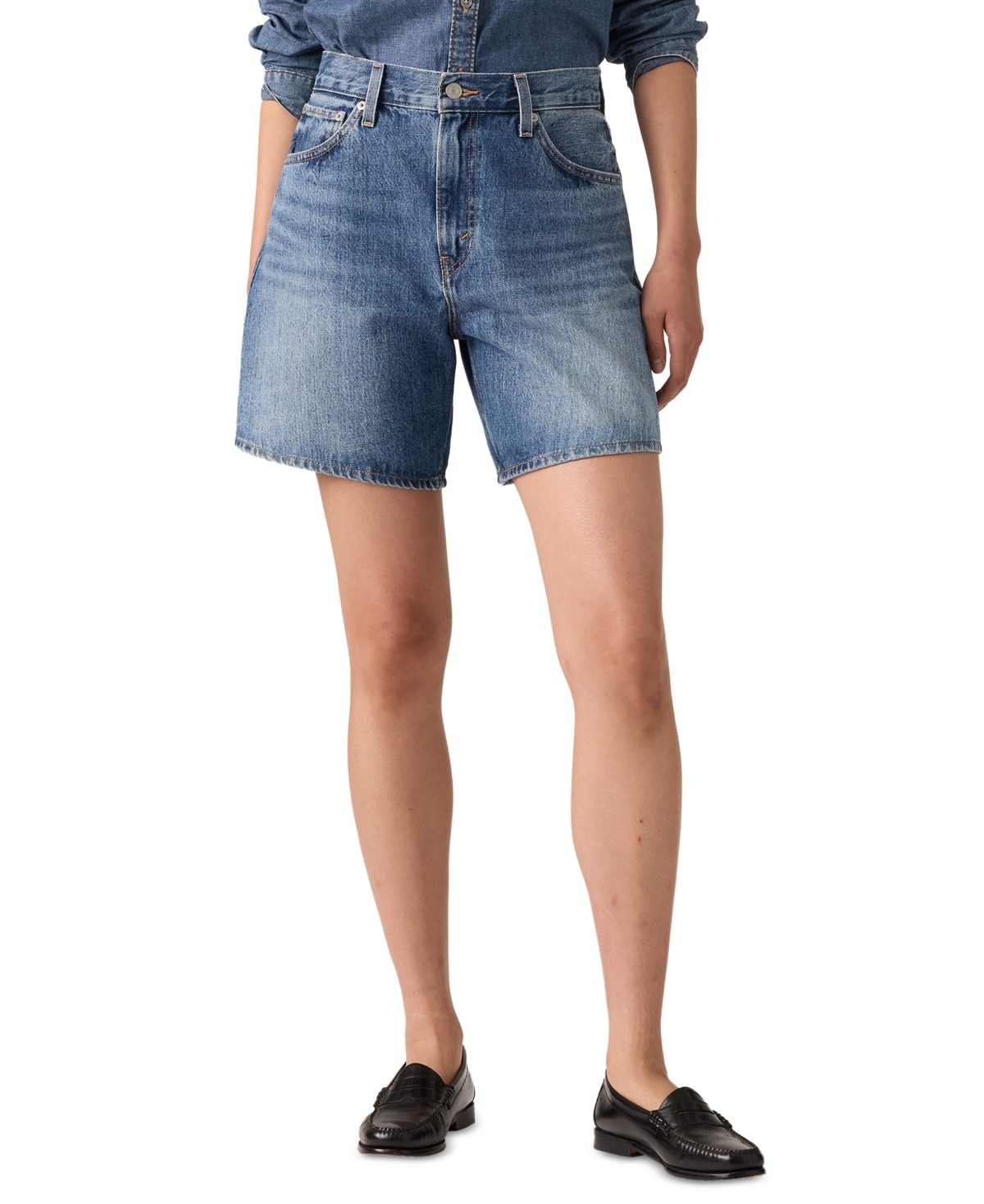 Levi’s Women’s High-Rise Baggy Denim Shorts – Worn Memor Levi’s Women’s High-Rise Baggy Denim Shorts – Worn Memor