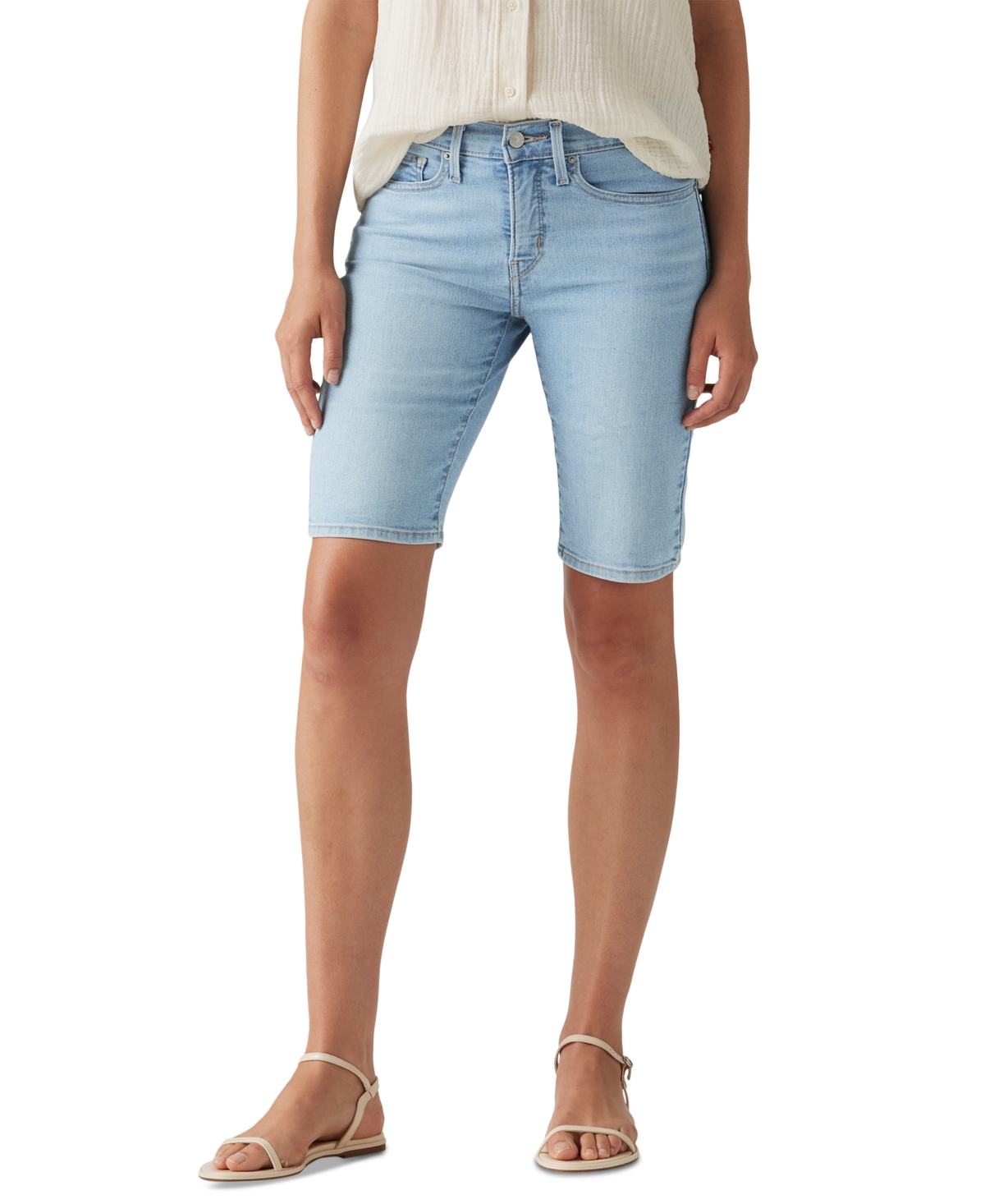 Levi’s Women’s Mid-Rise Shaping Bermuda Shorts – Double Duty