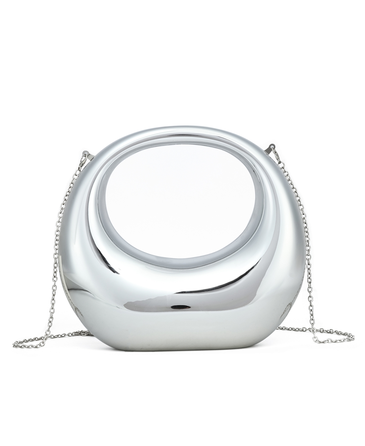 Like Dreams Amour Crescent Metallic Clutch – Silver Like Dreams Amour Crescent Metallic Clutch – Silver